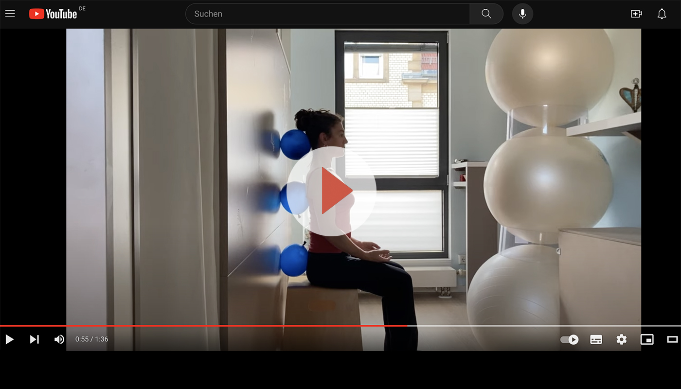 Videovorschau Gemma Haltungsuebung mit blauen Luftballons im Ruecken
